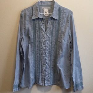 Josephine Chaus blue button down shirt, size 16